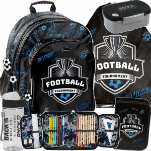 ZESTAW 5w1 FOOTBALL PLECAK SZKOLNY DO KLAS 1-3 PODSTAWÓWKI PASO PIŁKA NOŻNA