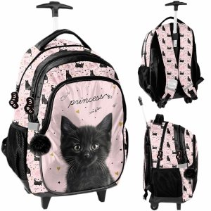 PLECAK z KOTKIEM NA KÓŁKACH DO SZKOŁY PODSTAWOWEJ DO 1 KLASY KOTEK CATS