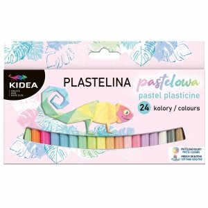 Plastelina Mix 24 Kolory Kidea Pastelowa Szkolna [PP24KA]