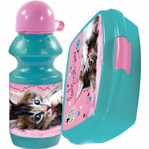 Kotek Bidon Śniadaniówka z Kotkiem Zestaw dla Dziewczynki