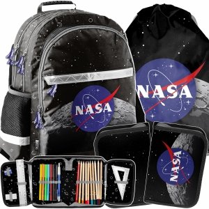 NASA PLECAK CHŁOPIĘCY SZKOLNY DO KLASY 1-4 PODSTAWÓWKI KOSMICZNY ZESTAW 3el