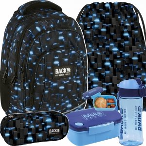 PLECAK BACKUP SZKOLNY MŁODZIEŻOWY DLA CHŁOPAKA 4 kom. BYTEWAVE KOMPLET 5ele