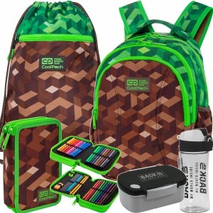 PLECAK COOLPACK CP ZESTAW 5w1 GRA PIKSELE GAME MINECRAFT DLA CHŁOPAKA