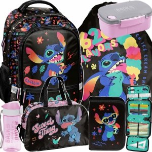 ZESTAW 6w1 STICH LILO PLECAK SZKOLNY STITCH DZIEWCZĘCY DO PODSTAWÓWKI