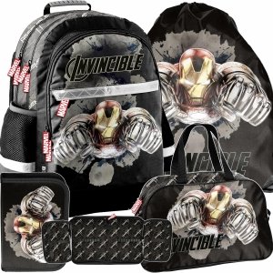 Zestaw 4w1 Iron Man Plecak Szkolny Avengers dla Chłopaka [AV22II-116]