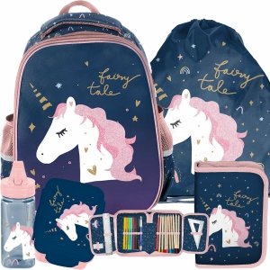 Plecak Unicorn Szkolny Tornister dla Dziewczynki zestaw 5w1 [PP23JN-565]