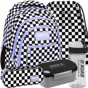 PLECAK ZESTAW 5w1 MŁODZIEŻOWY BACKUP SZKOLNY SZACHOWNICA KRATKA KRATKA