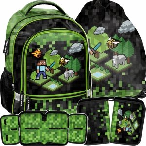 PIKSELE GRA SZKOLNY PLECAK MINECRAFT DO 1 KLASY PODSTAWÓWKI DLA CHŁOPAKA