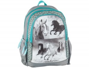 Plecak Szkolny z Koniem Końmi dla Dziewczyny 17-081H