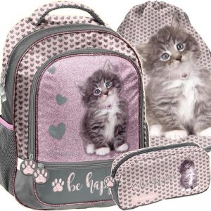 Plecak z Kotkami dla Dziewczynki do Szkoły Podstawowej [RLD-260]