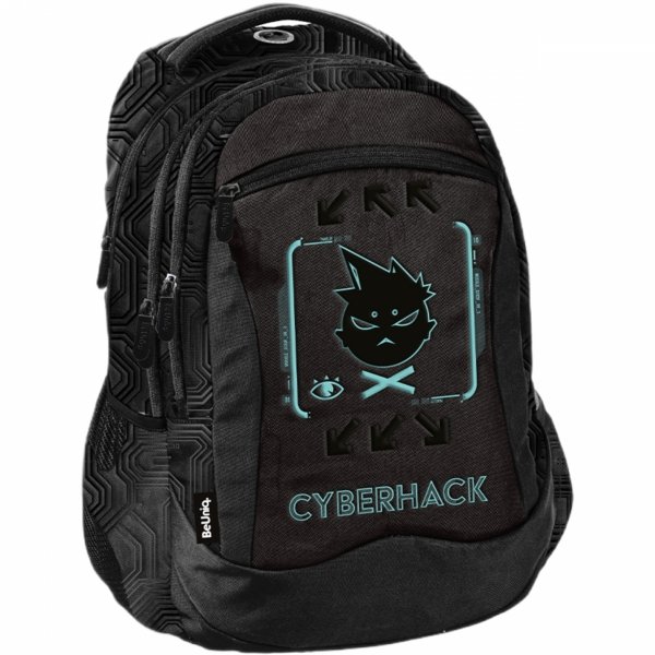 CYBERHACK PLECAK MŁODZIEŻOWY SZKOLNY CZARNY BeUniq 4 KOMOROWY