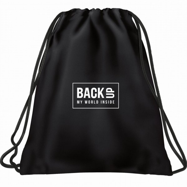 PLECAK CZARNY MŁODZIEŻOWY BACKUP SZKOLNY KOLOROWE ZAMKI KOMPLET 3 elem.