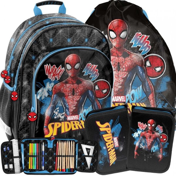 SpiderMan Plecak do Szkoły dla Chłopaka Komplet [SP22LL-090]