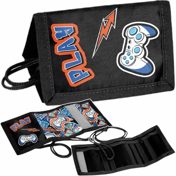 GAMEPAD PORTFEL DZIECIĘCY SZKOLNY PASO PORTFELIK GAMING GAMER DLA CHŁOPAKA