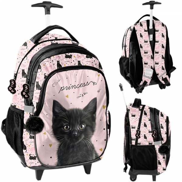 PLECAK z KOTKIEM NA KÓŁKACH DO SZKOŁY PODSTAWOWEJ DO 1 KLASY KOTEK CATS