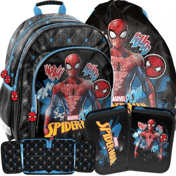 Zestaw 3w1 Plecak Spider Man Szkolny dla Chłopaka Paso [SP22LL-090]