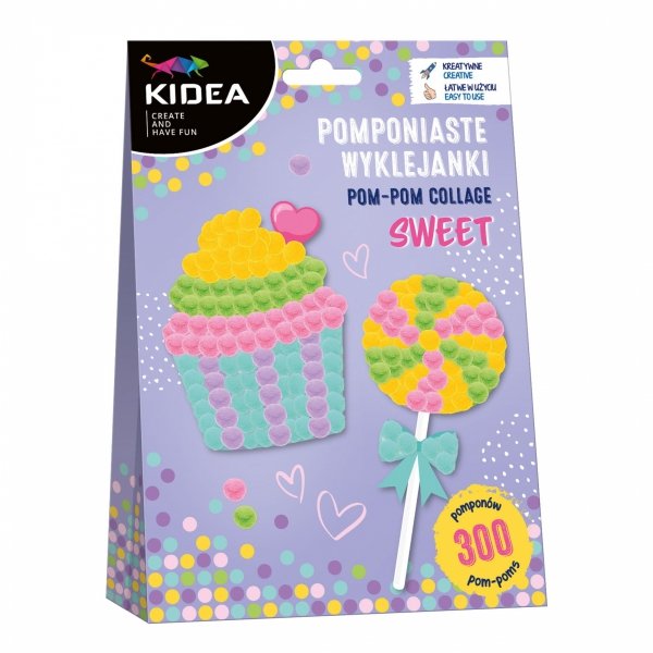 POMPONIASTE WYKLEJANKI Sweet Kidea ZESTAW KREATYWNY