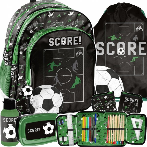 PLECAK PIŁKA NOŻNA SZKOLNY DO 1 KLASY SZKOŁY PODSTAWOWEJ ZESTAW 5ele PASO