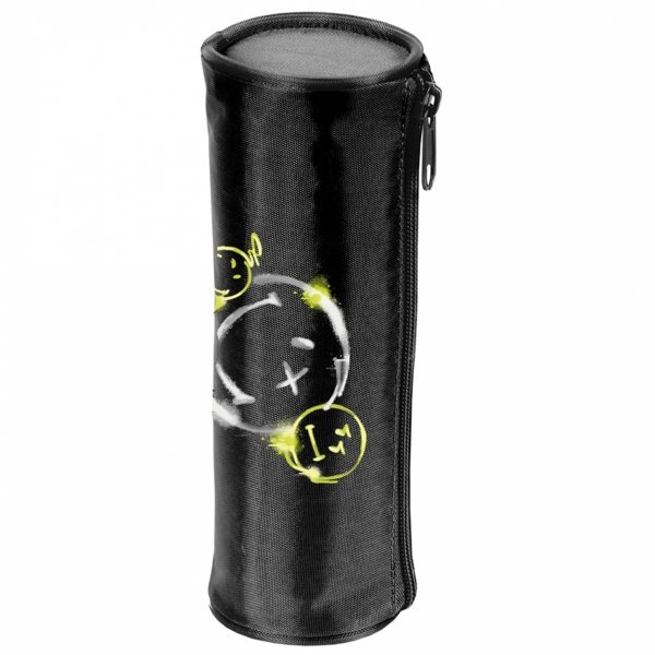 PIÓRNIK TUBA SMILEY SZKOLNY DLA UCZNIÓW CZARNY BUŹKI EMITIKONY PASO