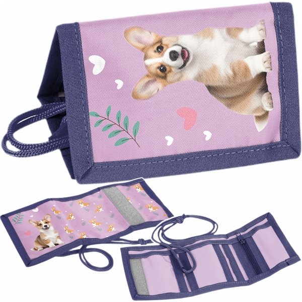 PORTFEL DZIECIĘCY Z PIESKAMI SZKOLNY PASO PORTFELIK DLA DZIEWCZYNEK PIESEK