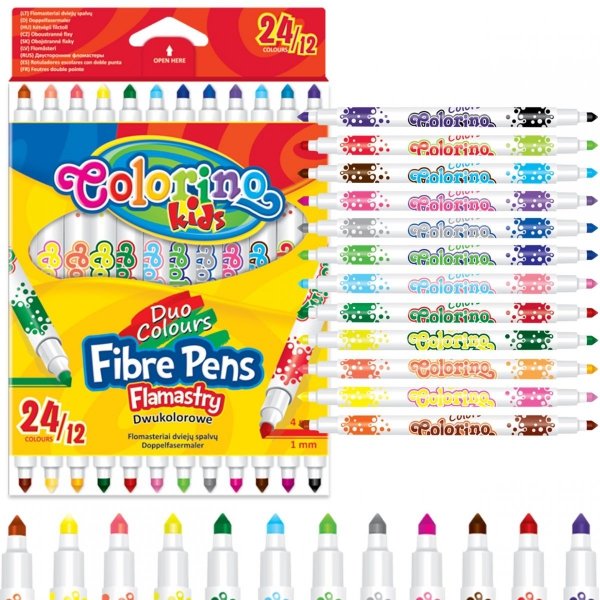Dwukolorowe Flamastry Markery 12/24 Colorino Mazaki Pisaki [32353PTR]
