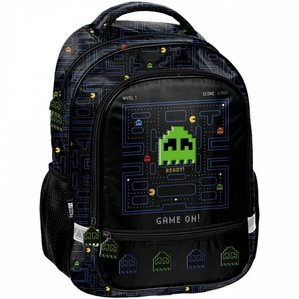 PAC-MAN PLECAK SZKOLNY DO PODSTAWÓWKI DO 1 KLASY GAMER GAMING KOMPLET 3 ele