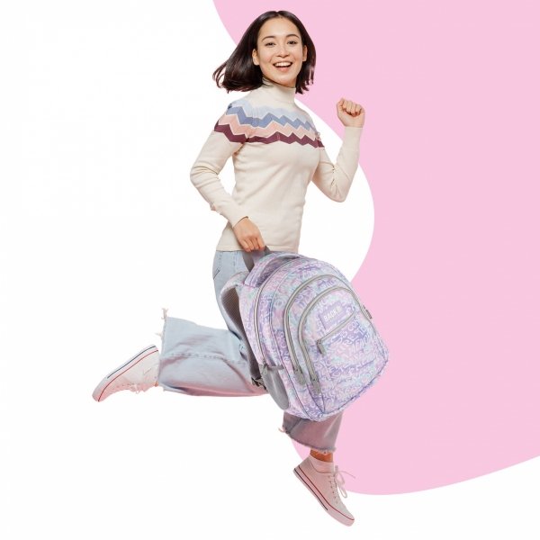 PLECAK MŁODZIEŻOWY BACKUP DZIEWCZĘCY NA ZAJĘCIA SZKOLNE KREMOWE NAPISY