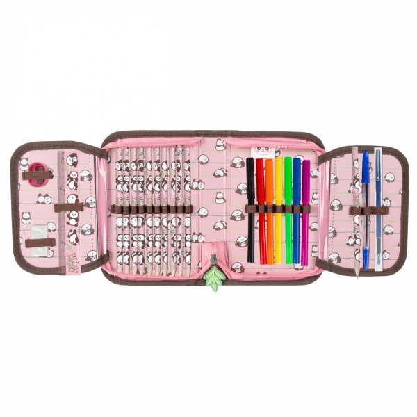 TORNISTER z PANDĄ SZKOLNY ZESTAW 5el DLA DZIEWCZYNY Z MISIEM DO 1 KLASY