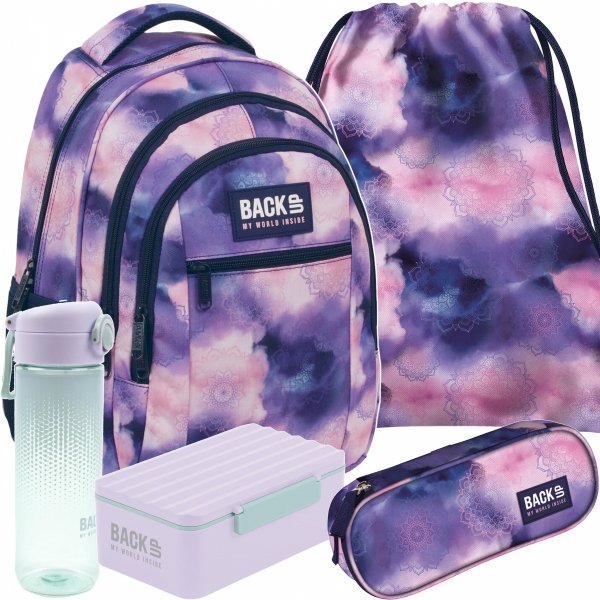 BACKUP ZESTAW 5w1 PLECAK MŁODZIEŻOWY BACKUP DLA DZIEWCZYNY MANDALE SZKOLNY