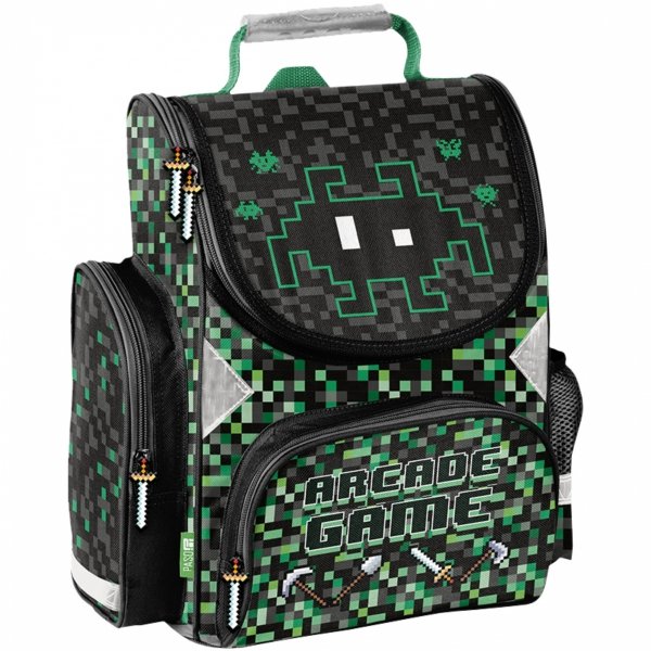 ZESTAW 3w1 TORNISTER SZKOLNY GAMING GAMER DLA CHŁOPAKÓW PODSTAWÓWKI PIKSELE