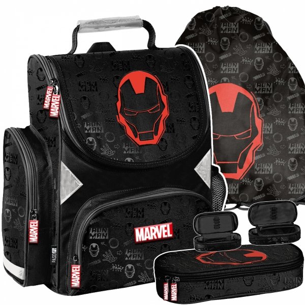 TORNISTER IRONMAN AVENGERS MARVEL SZKOLNY DLA CHŁOPAKA ZESTAW 3 ele. PASO