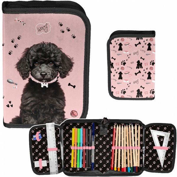 PIÓRNIK Z WYPOSAŻENIEM Z PIESKAMI SZKOLNY DLA DZIEWCZYNEK PIESKI DOG PASO