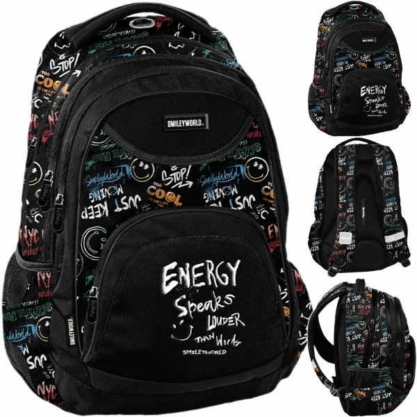 SMILEY ENERGY PLECAK SZKOLNY MŁODZIEŻOWY BeUniq 4 komorowy