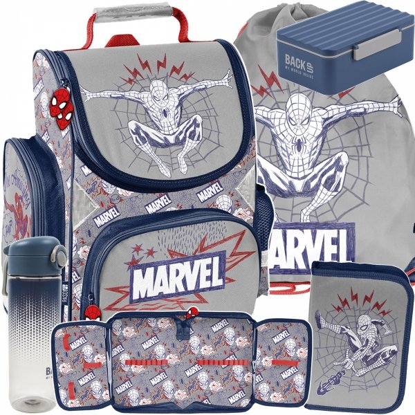 TORNISTER SPIDER-MAN ZESTAW 5el SZKOLNY MARVEL DO KLAS 1-4 DLA CHŁOPAKA