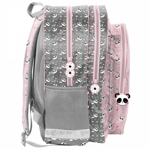 PLECAK SZKOLNY MIŚ PANDA DLA DZIEWCZYNEK DO 1 KLASY KOMPLET 3w1 z PANDĄ