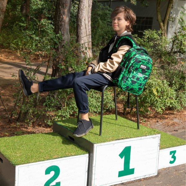 MINECRAFT PLECAK SZKOLNY MŁODZIEŻOWY BACKUP DERFORM PIKSELE GRA KOMPLET 5w1