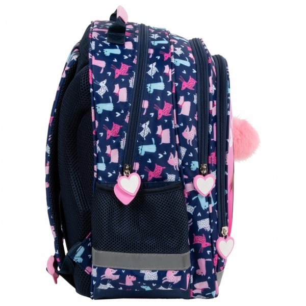 PIESKI PLECAK DLA UCZENNIC SZKOLNY DERFORM DO KLAS 1-3 PODSTAWÓWKI PIES