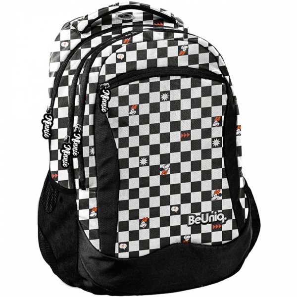 SZACHOWNICA PLECAK MŁODZIEŻOWY SZKOLNY CZARNY BeUniq 4 KOMOROWY ZESTAW 3w1