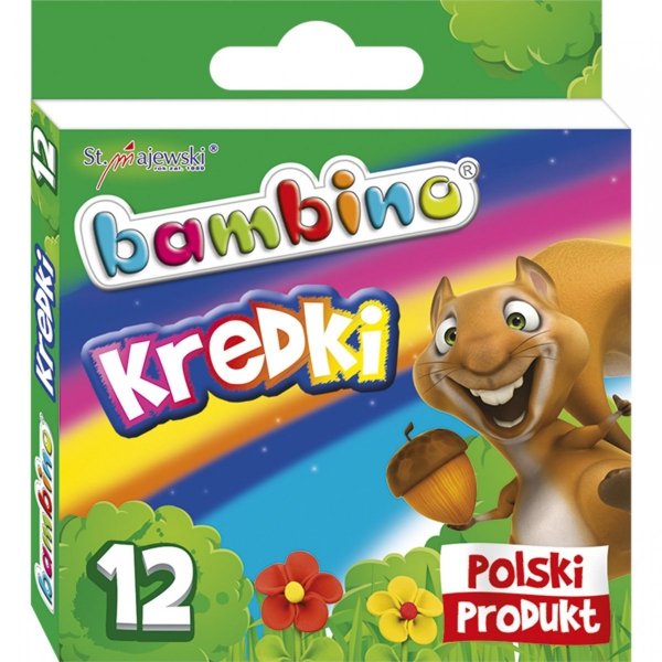 Prawdziwe Kredki Bambino Szkolne 12 Kolorów St.Majewski [000225]