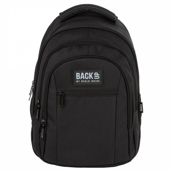 CZARNY PLECAK MŁODZIEŻOWY BACKUP SZKOLNY DERFORM 4 komorowy DUŻY DERFORM