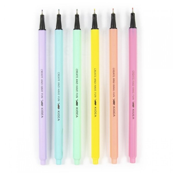 Pastelowe Cienkopisy Pisaki 6 Kolorów Kidea Derform [CP6KA]