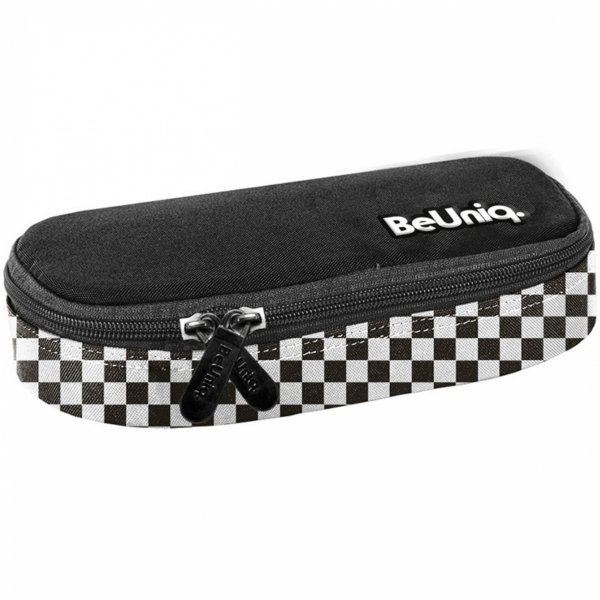 PIÓRNIK SZACHOWNICA CZARNY ETUI SZKOLNY USZTYWNIANY MŁODZIEŻOWY Z KLAPKĄ