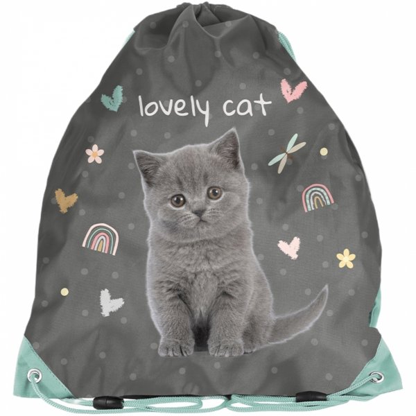 WOREK Z KOTKIEM NA OBUWIE WF KAPCIE BUTY DLA UCZENNIC DO PODSTAWÓWKI KOTKI