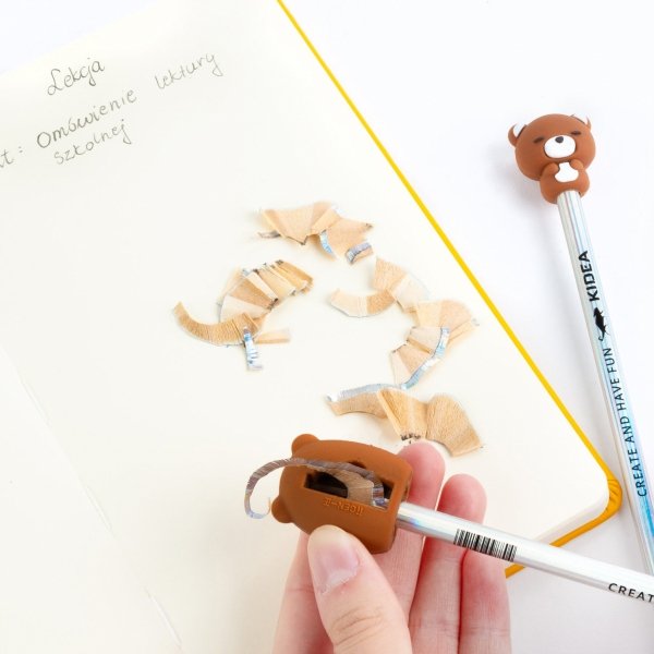 TEMPERÓWKA i 2x OŁÓWEK ZESTAW 3w1 MISIE DLA DZIECI KIDEA z MISIEM DO SZKOŁY