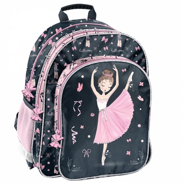 PLECAK SZKOLNY TANCERKA DLA DZIEWCZYNY DO 1 KLASY ZESTAW 5w1 BALERINA PASO