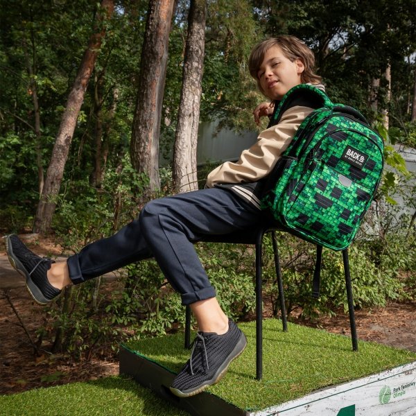 MINECRAFT PLECAK MŁODZIEŻOWY BACKUP SZKOLNY KOMPLET 3w1 PIKSELE GRA DERFORM