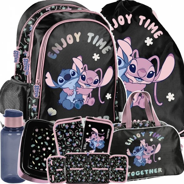PLECAK STICH SZKOLNY DLA DZIEWCZYNY TORNISTER STITCH i LILO ZESTAW 6w1