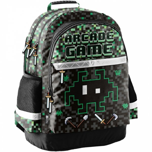 KOMPLET 5w1 GAMER PLECAK DLA CHŁOPAKA SZKOLNY PIKSELE GAMING GRA PIKSELE