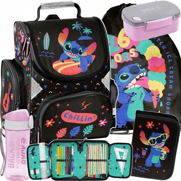 STICH TORNISTER SZKOLNY DLA DZIEWCZYNEK ZESTAW 5w1 DO SZKOŁY STITCH LILO