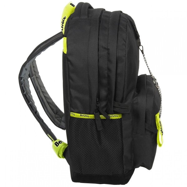 CZARNY MŁODZIEŻOWY PLECAK SZKOLNY PASO BEUNIQ z ŁAŃCUSZKIEM CAUSAL